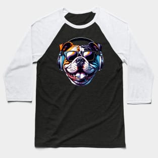 American Bulldog Smiling DJ: Rhythms and Shades Unleashed Baseball T-Shirt